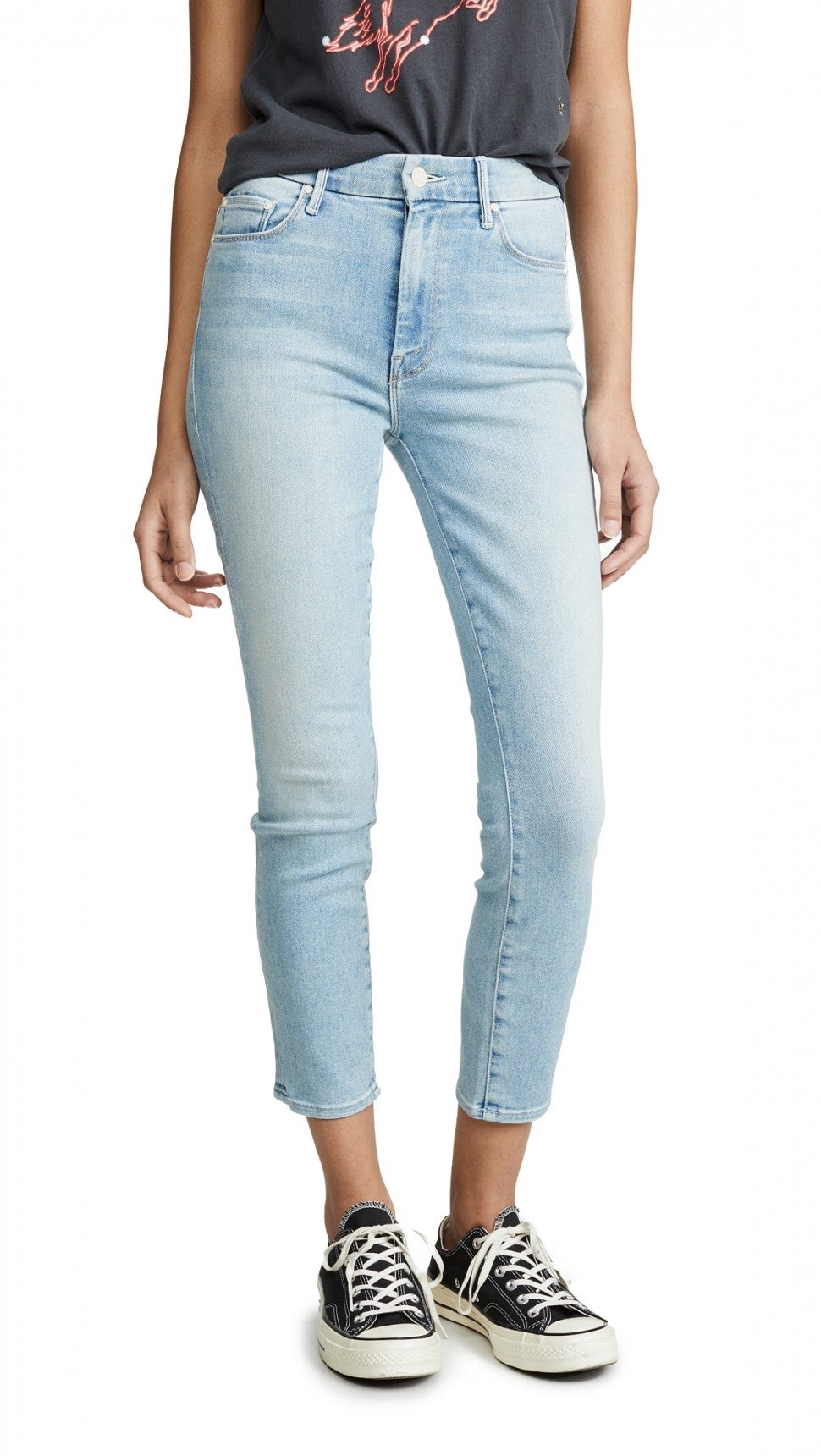 Mother High Waisted Looker Crop Jeans