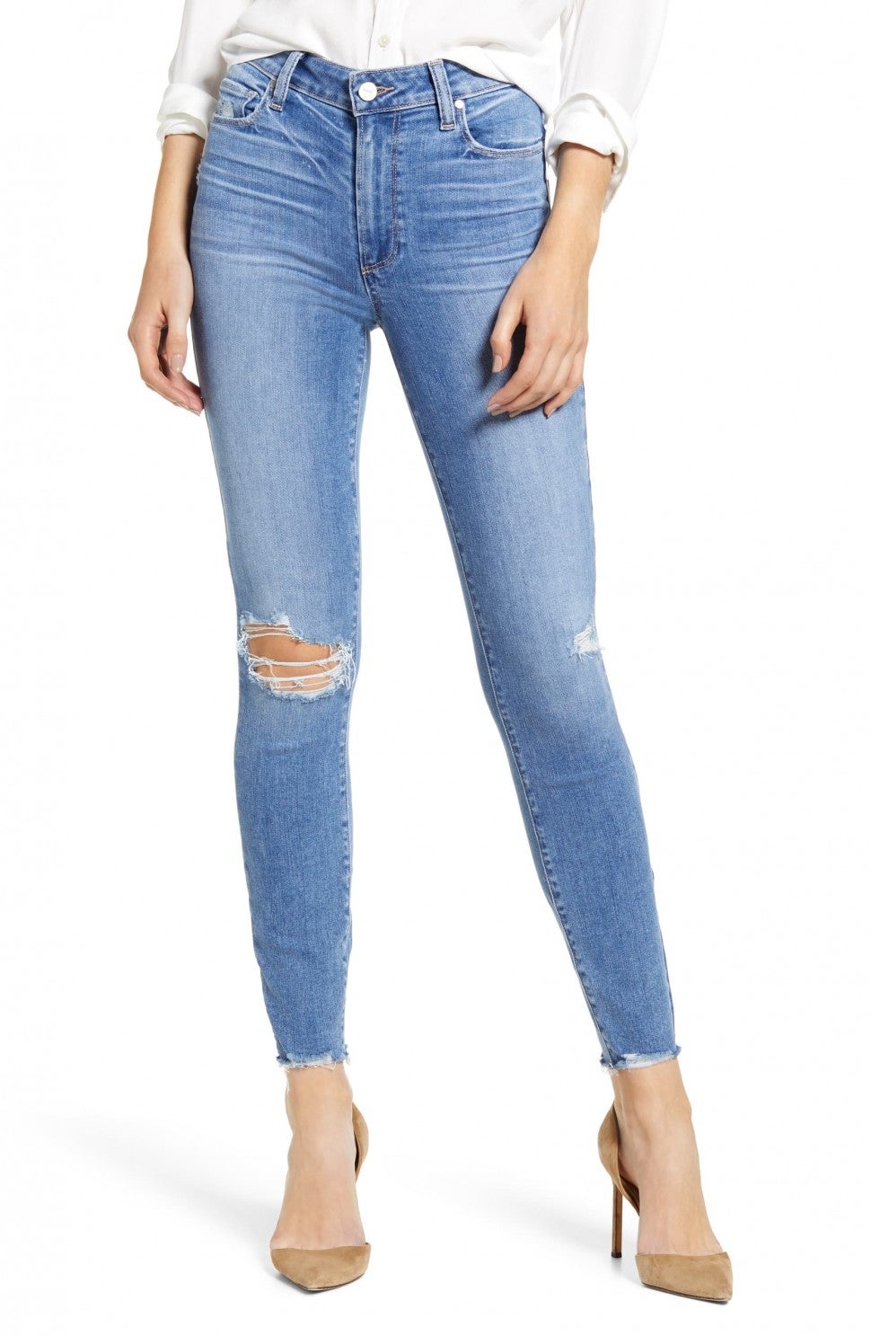 Paige Hoxton Ripped High Waist Skinny Jeans