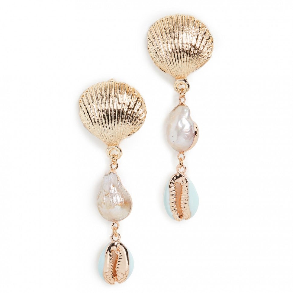 Shashi shell mermaid earrings