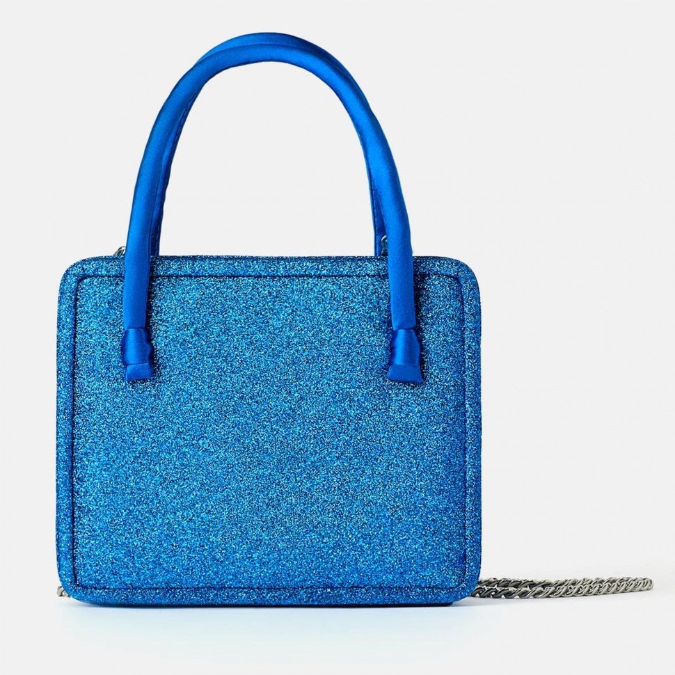 Zara blue glitter mini bag