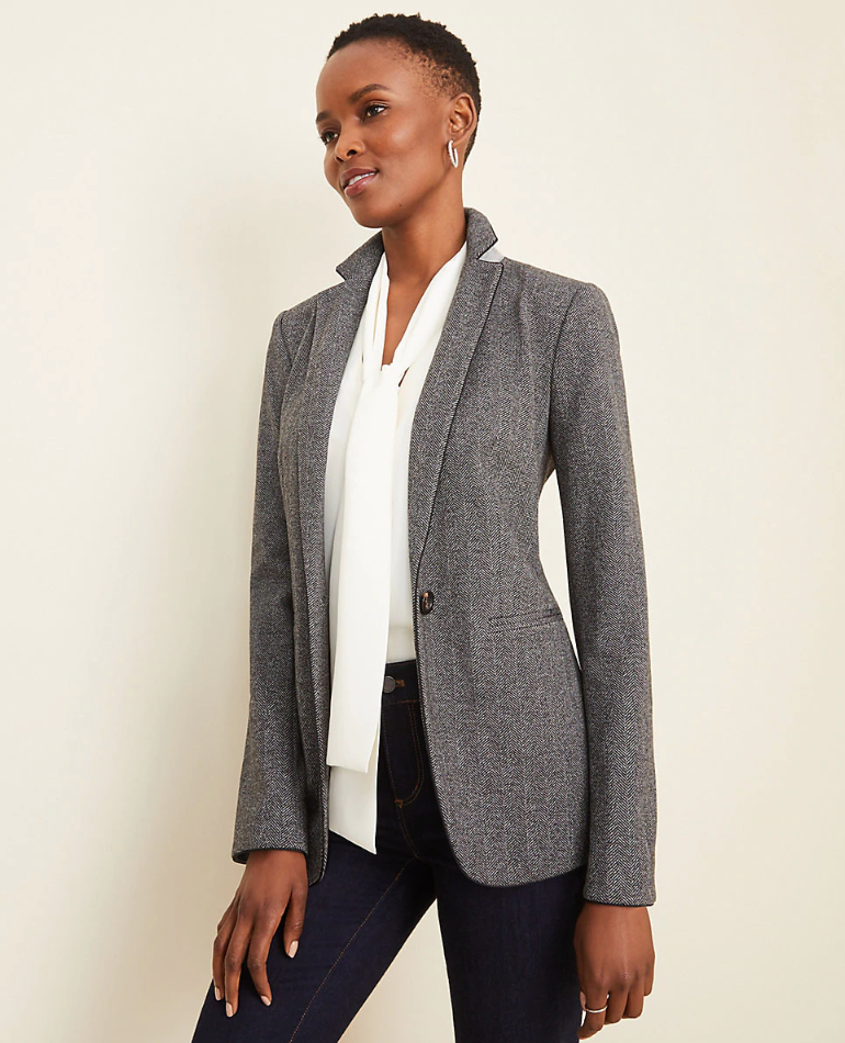Ann Taylor The Hutton Blazer in Herringbone