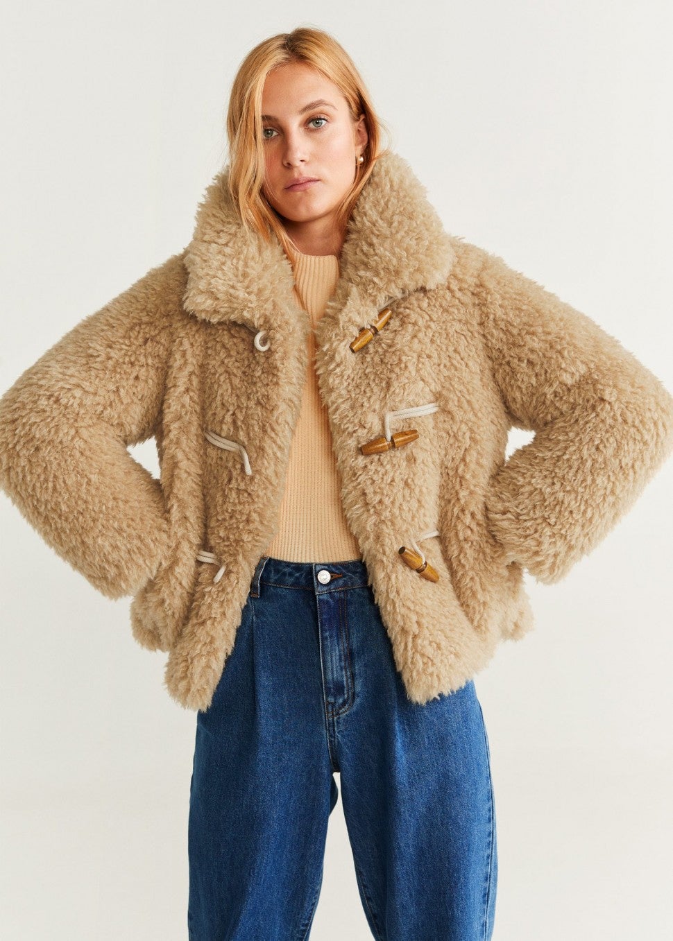 Mango Faux Shearling Coat