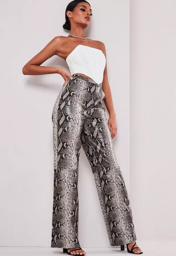 Sofia Richie x Missguided Snake Print Faux Leather Pants