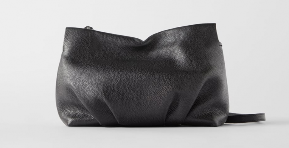 Zara Gathered Leather Crossbody Bag
