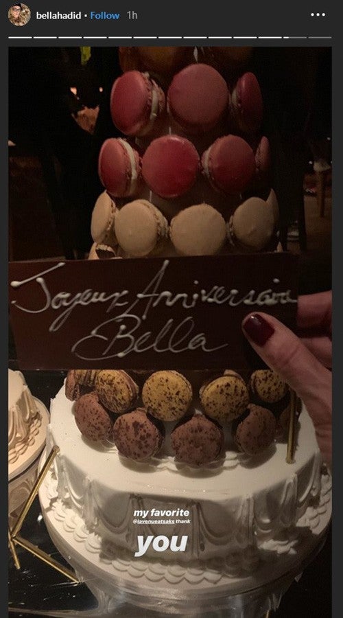 Bella Hadid's birthday cake