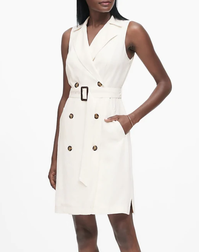 Banana Republic Double-Breasted Trench Dress