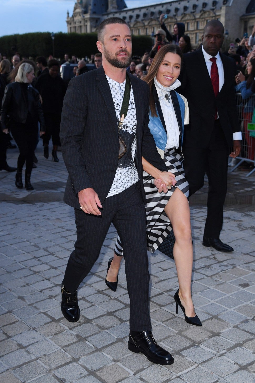 Justin Timberlake and Jessica Biel at louis vuitton show