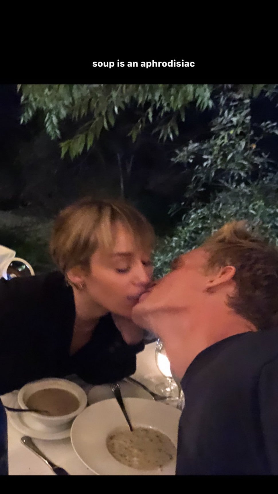 miley and cody kiss over soup