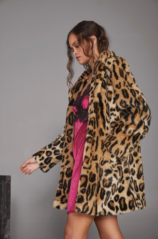 Nasty Gal x Cara Delevingne Wild Heart Leopard Faux Fur Coat