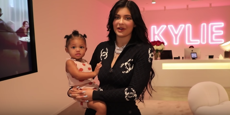 Kylie Jenner and Stormi at Kyle Cosmetics office