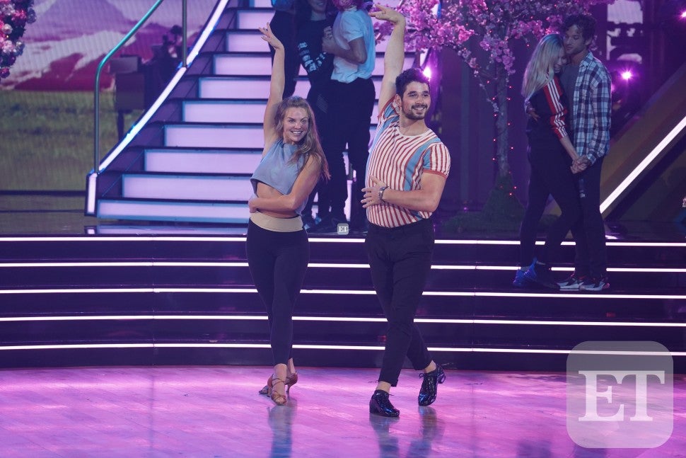 Alan Bersten and Hannah Brown rehearsing for DWTS