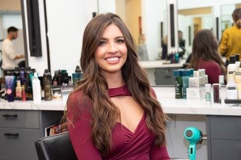 Angela Amezcua of 'The Bachelor' and 'Bachelor on Paradise' at  BOMANE Salon in Beverly Hills