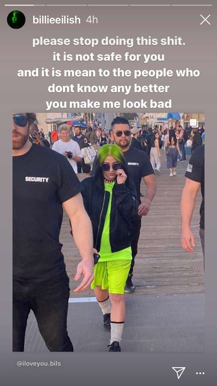 Billie Eilish InstaStory