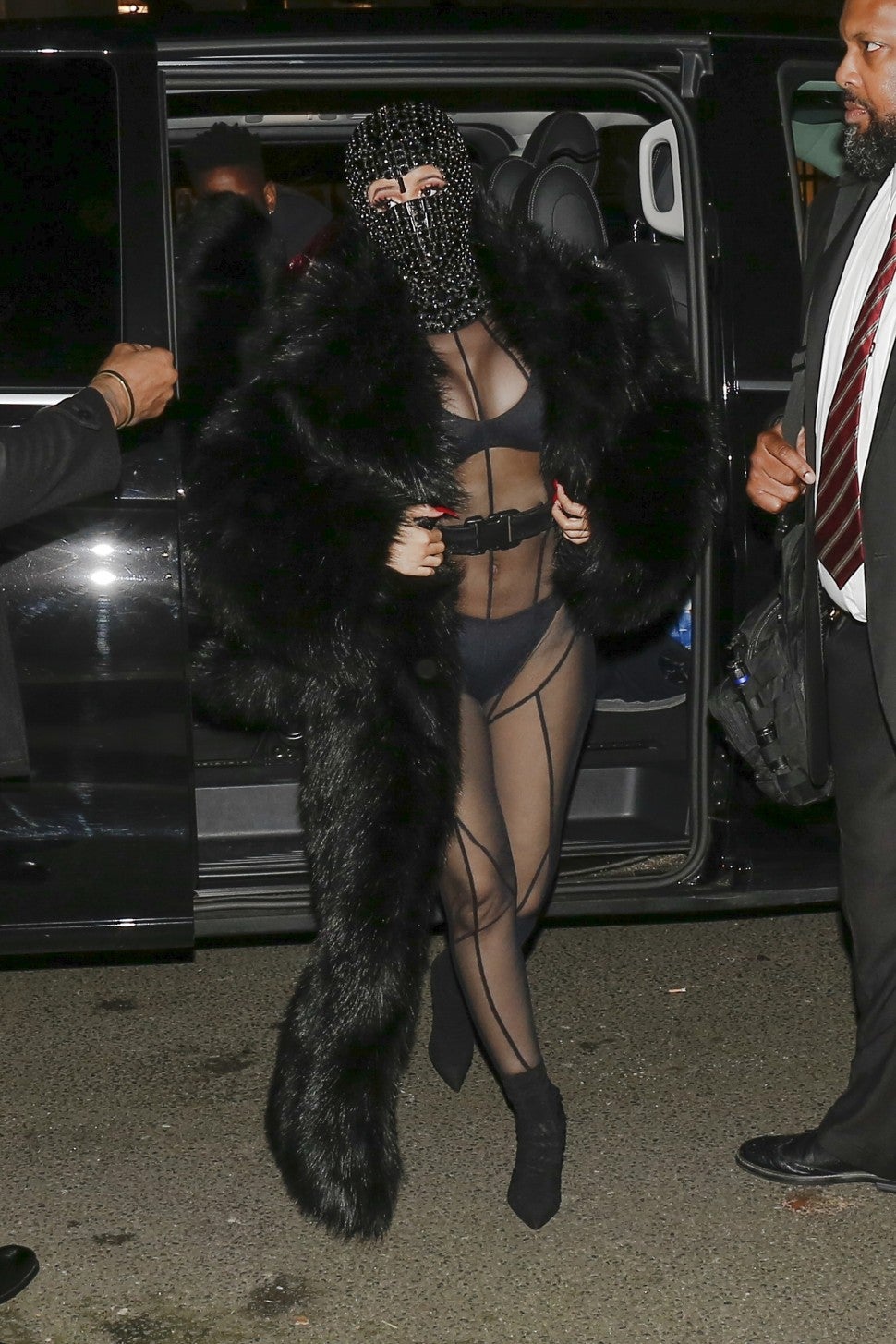 Cardi B arriving at Laundered Works Corp show designed by Offset during Paris Fashion Week 2020