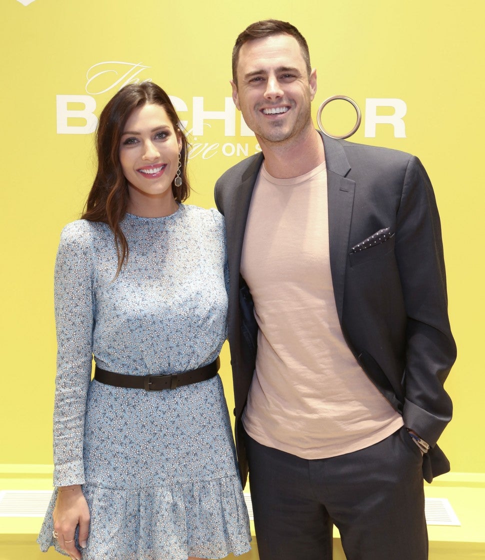 Becca Kurfin and Ben Higgins at v-day event with kendra scott