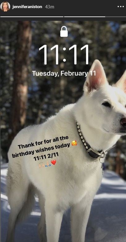 Jennifer Aniston's Birthday Instagram