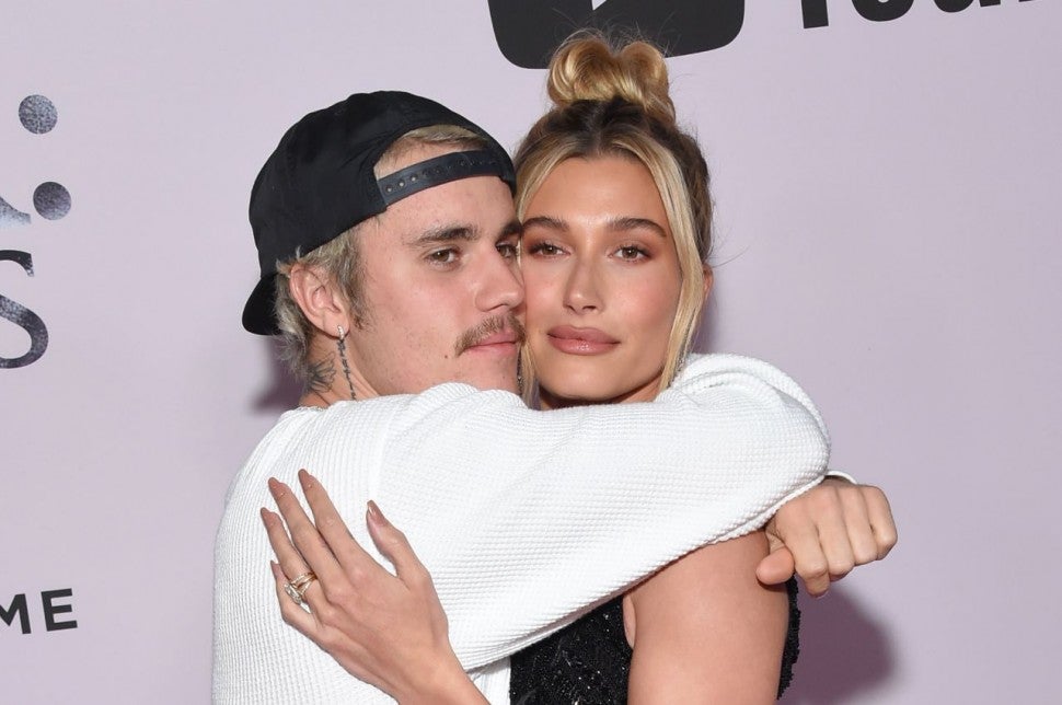 Justin Bieber and wife Hailey at Seasons premiere