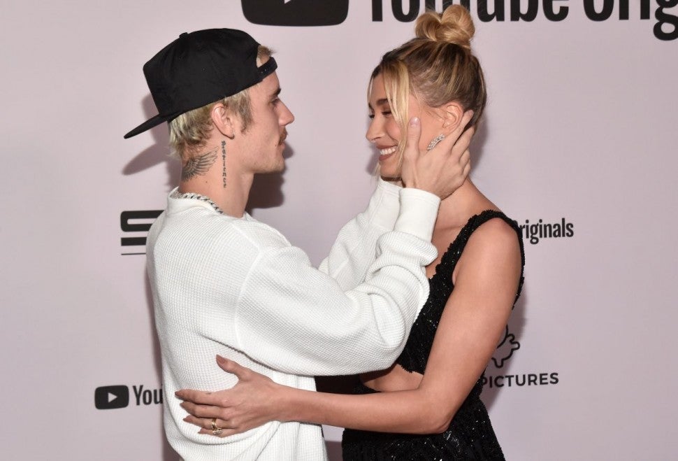 Justin Bieber and wife Hailey at Seasons premiere