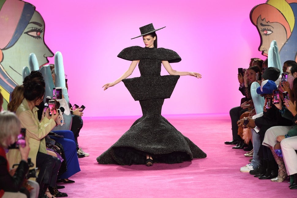 Coco Rocha walking Christian Siriano F/W 2020 fashion show