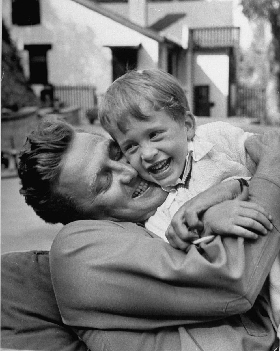 Kirk Douglas and son Michael Douglas
