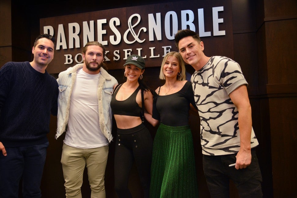 Scheana Shay and her boyfriend, Brock Davies, support her 'Vanderpump Rules' co-stars Ariana Madix and Tom Sandoval, and their co-author, Danny Pellegrino, at a book signing for 'Fancy AF Cocktails.'