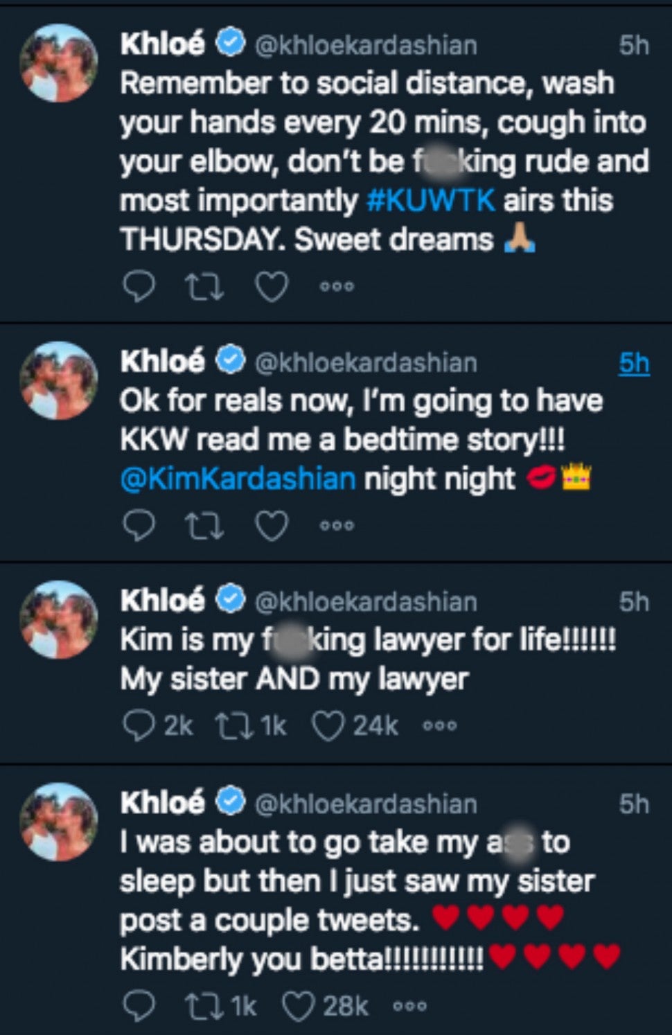 Khloe Kardashian tweets