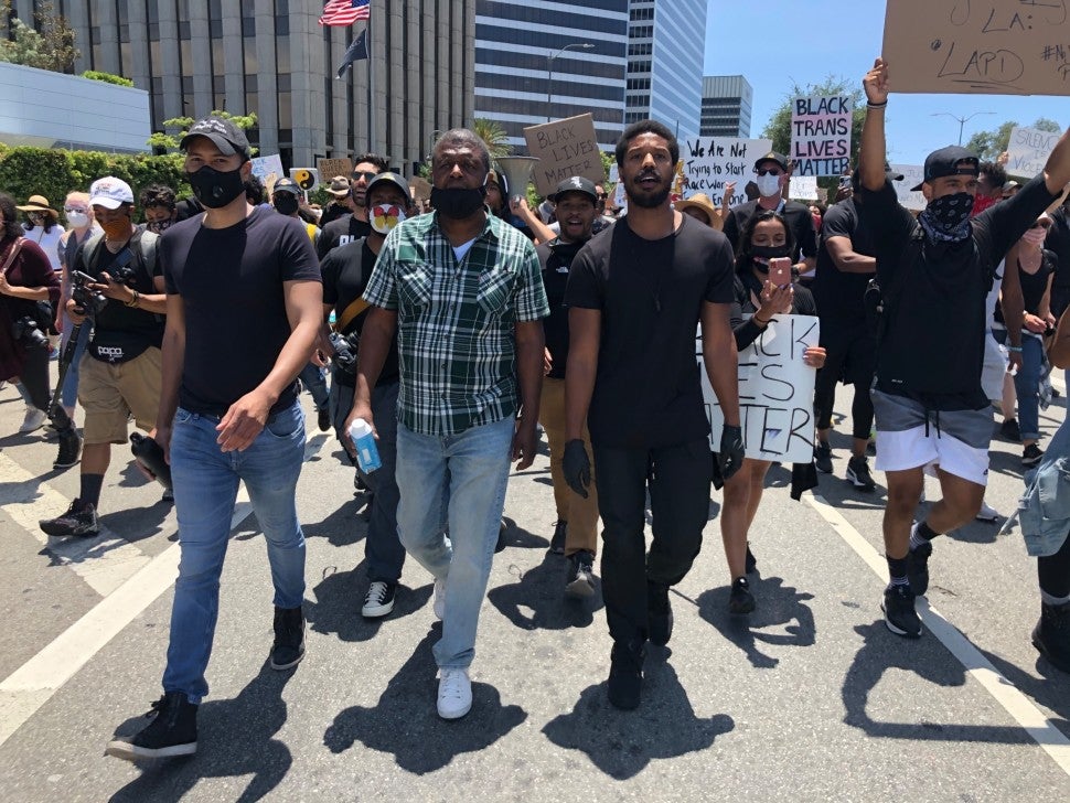 Michael B Jordan Los Angeles Protest