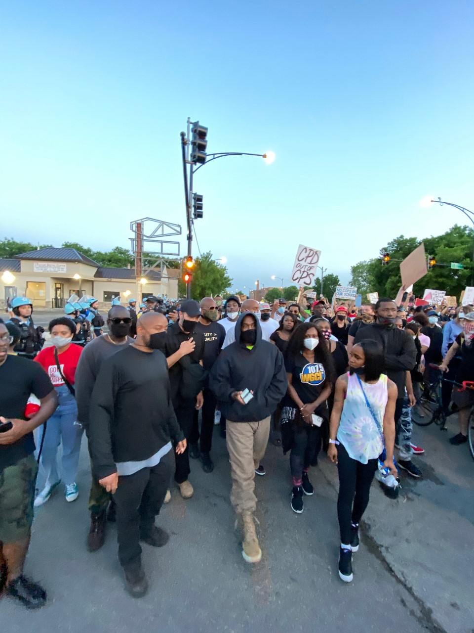 Kanye West Chicago Protest