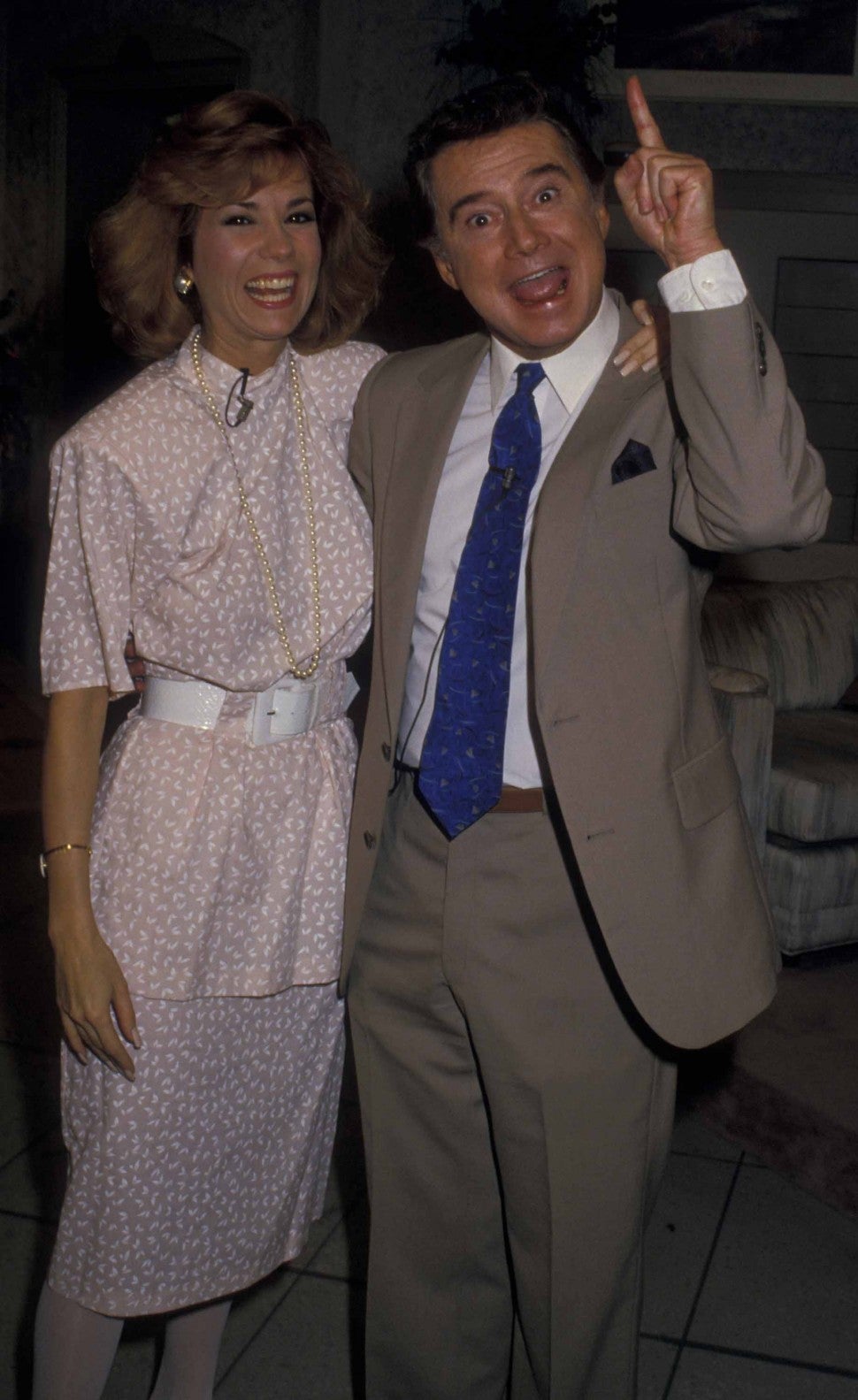 Kathy Lee Gifford and Regis Philbin attend the taping of "Good Morning America" on April 26, 1988 at NBC TV Studios in New York City.