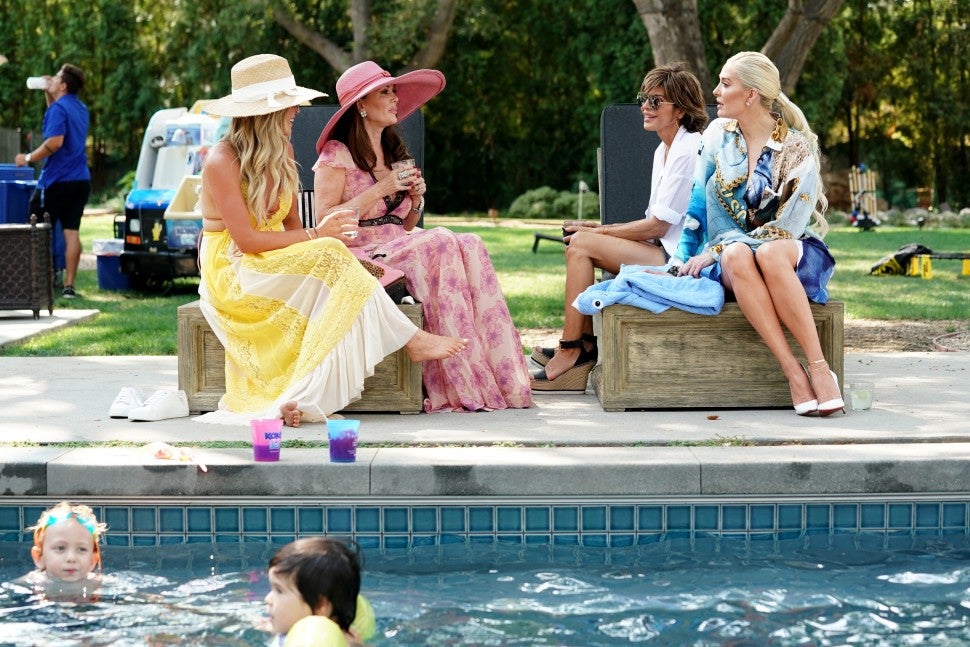 Lisa Vanderpump attends a pool party during her final season on 'The Real Housewives of Beverly Hills.'