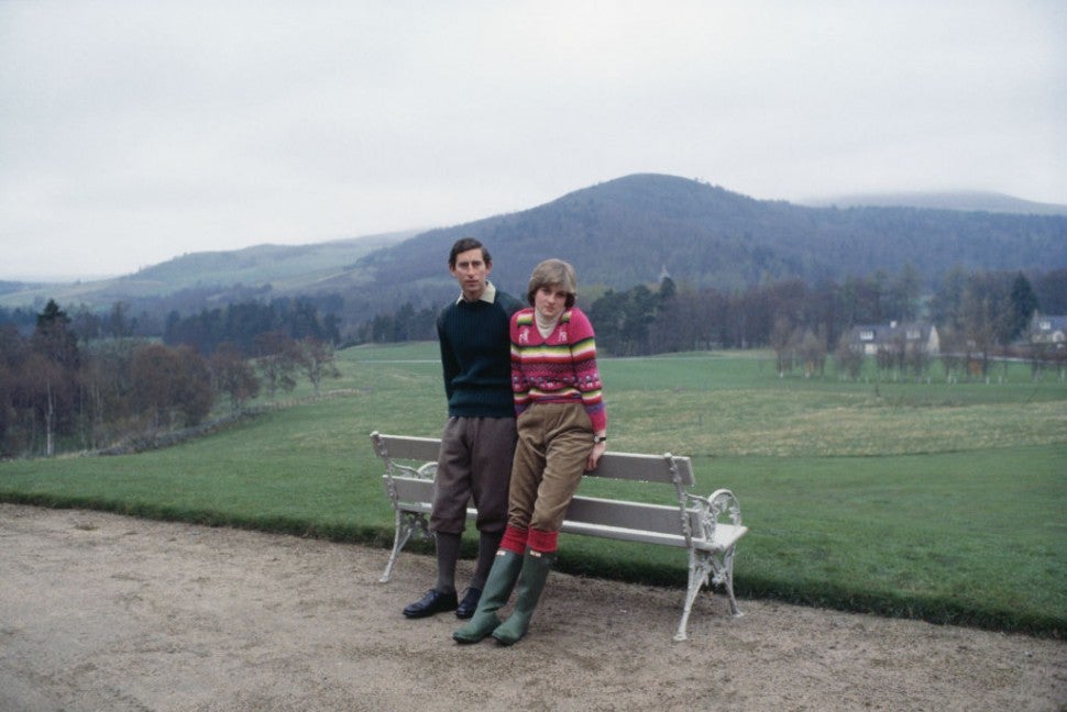 Prince Charles, Prince of Wales with his fiance Lady Diana Spencer during a photocall before their wedding while staying at Craigowan Lodge on the Balmoral Estate in Scotland, 6th May 1981. (Photo by Tim Graham Photo Library via Getty Images)