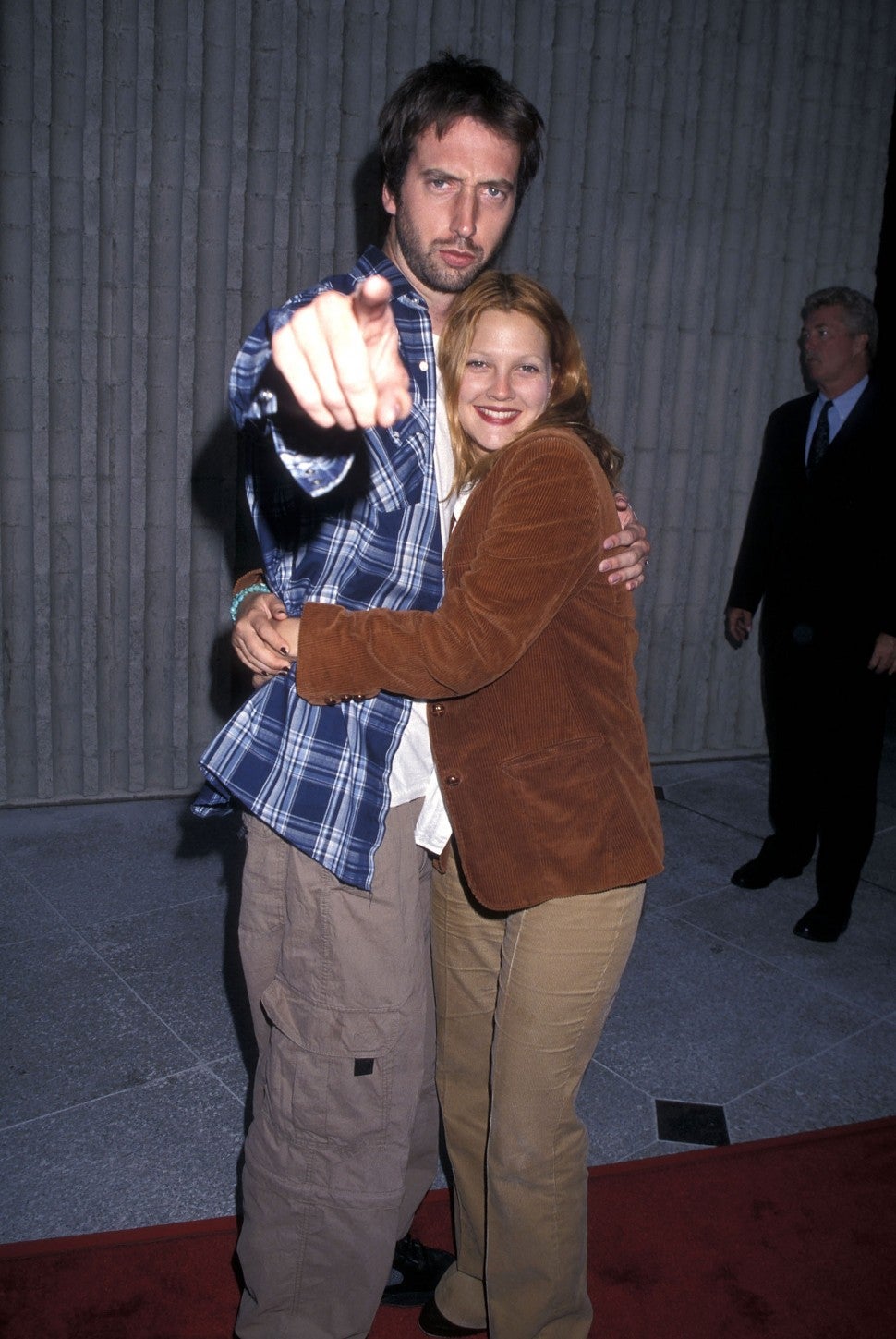 Comedian Tom Green and actress Drew Barrymore attend the "Loser" Westwood Premiere on July 20, 2000 at Avco Center Cinemas in Westwood, California. 