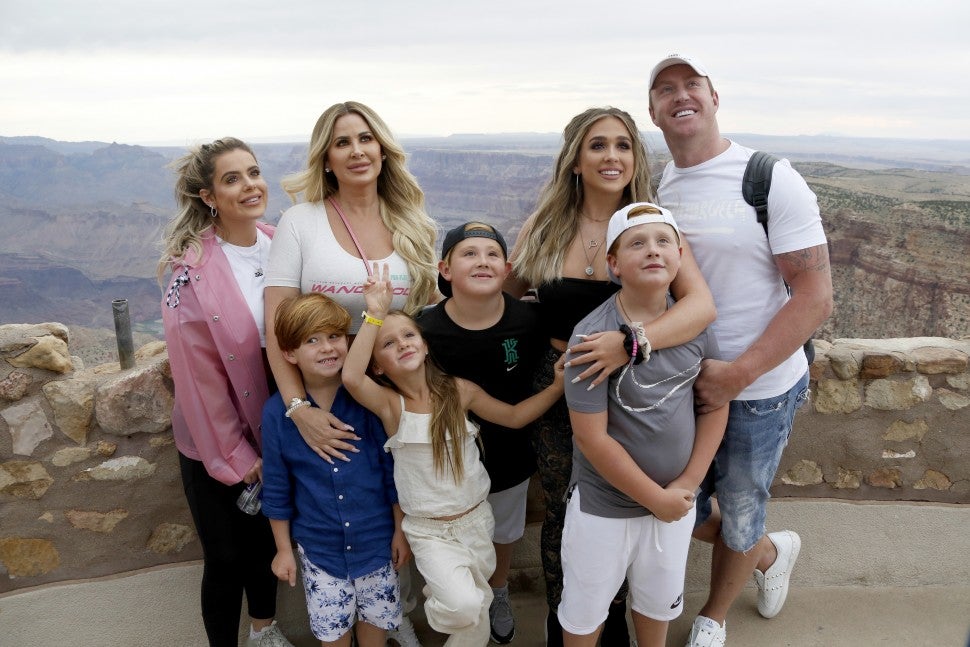 Kim Zolciak Biermann and her family filming the road trip-themed season of 'Don't Be Tardy.'