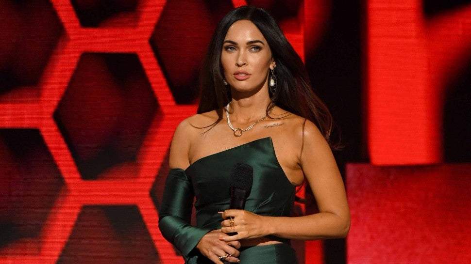 Megan Fox speaks onstage for the 2020 American Music Awards at Microsoft Theater on November 22, 2020 in Los Angeles, California. 