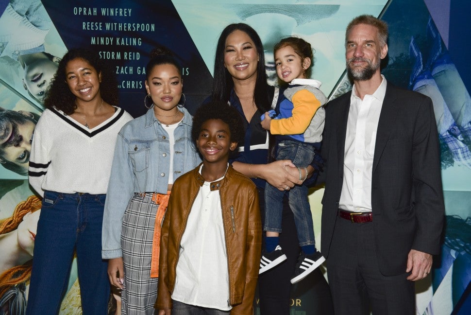 Kimora Lee Simmons and her family attend the 'A Wrinkle in Time' premiere in 2018.