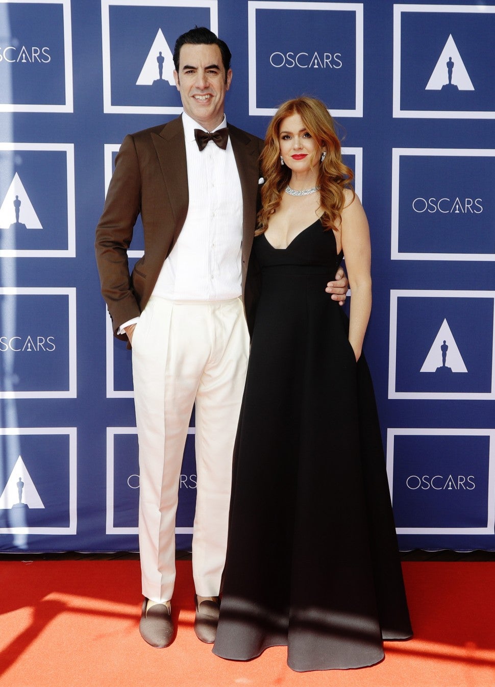 Sacha Baron Cohen and Isla Fisher 2021 Oscars