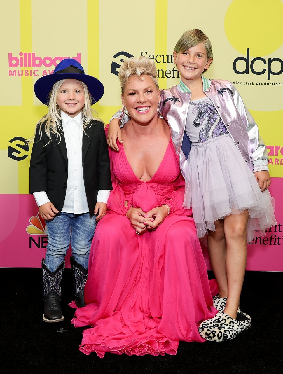 Pink and her kids at 2021 Billboard Music Awards