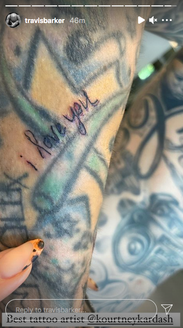 Kourtney Kardashian Gave Travis Barker a Tattoo