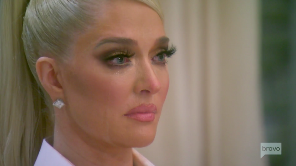 Erika Jayne tears up after a tense argument on The Real Housewives of Beverly Hills