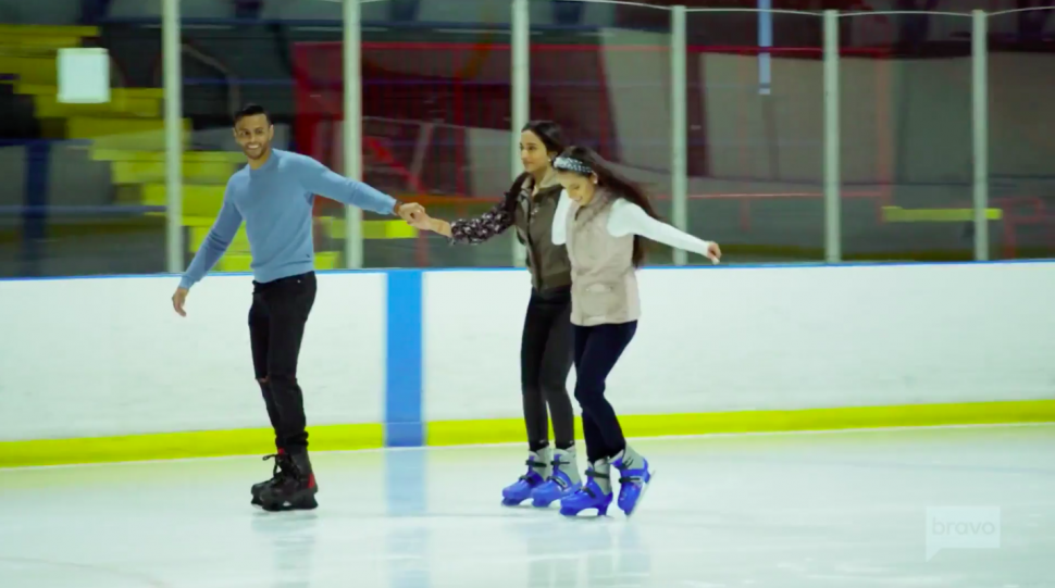 Brian Benni and the two Monicas ice skate on season 2 of Family Karma