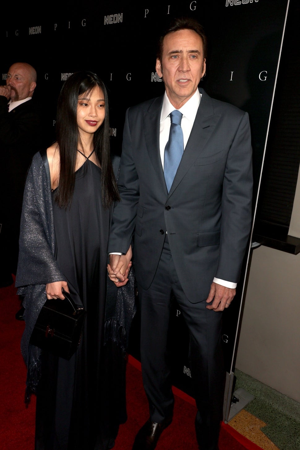 Riko Shibata and Nicolas Cage attend the Los Angeles premiere of Neon's "Pig" at Nuart Theatre