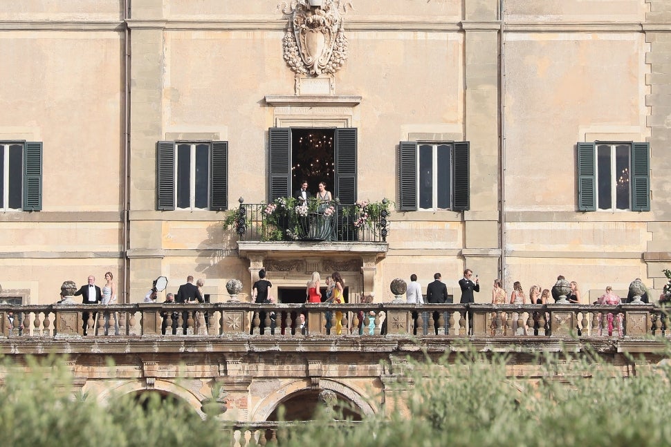 Guests attend the Kitty Spencer and Michael Lewis wedding at Villa Aldo Brandini on July 24, 2021 in Frascati, Italy. 