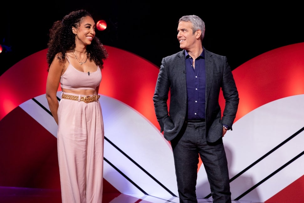 Andy Cohen and his co-host on Peacock's Ex-Rated, Shan Boodram