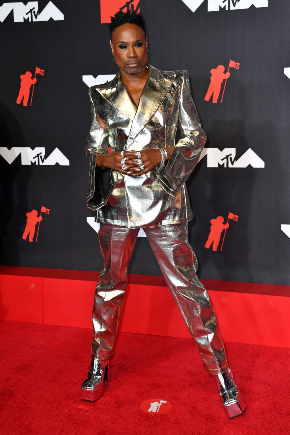 US actor and singer Billy Porter arrives for the 2021 MTV Video Music Awards at Barclays Center in Brooklyn, New York, September 12, 2021. 