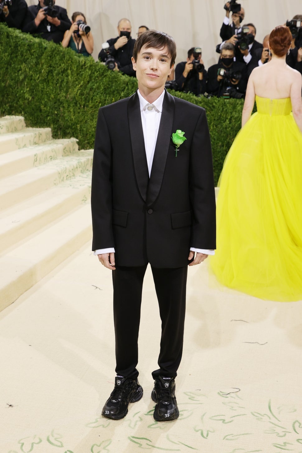 Elliot Page attends The 2021 Met Gala Celebrating In America: A Lexicon Of Fashion at Metropolitan Museum of Art on September 13, 2021 in New York City. 