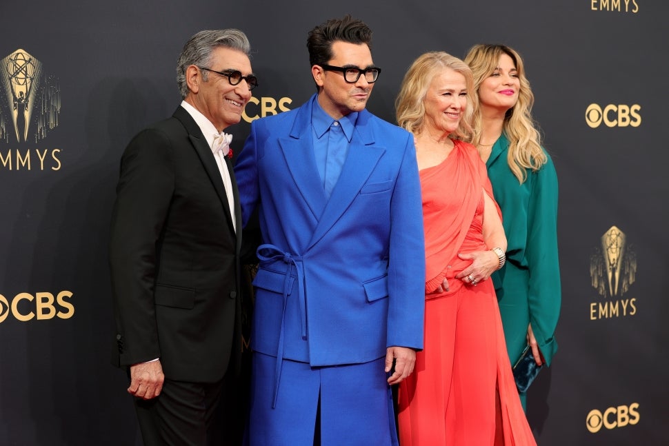 Eugene Levy, Dan Levy, Catherine O'Hara, and Annie Murphy  2021 Emmys