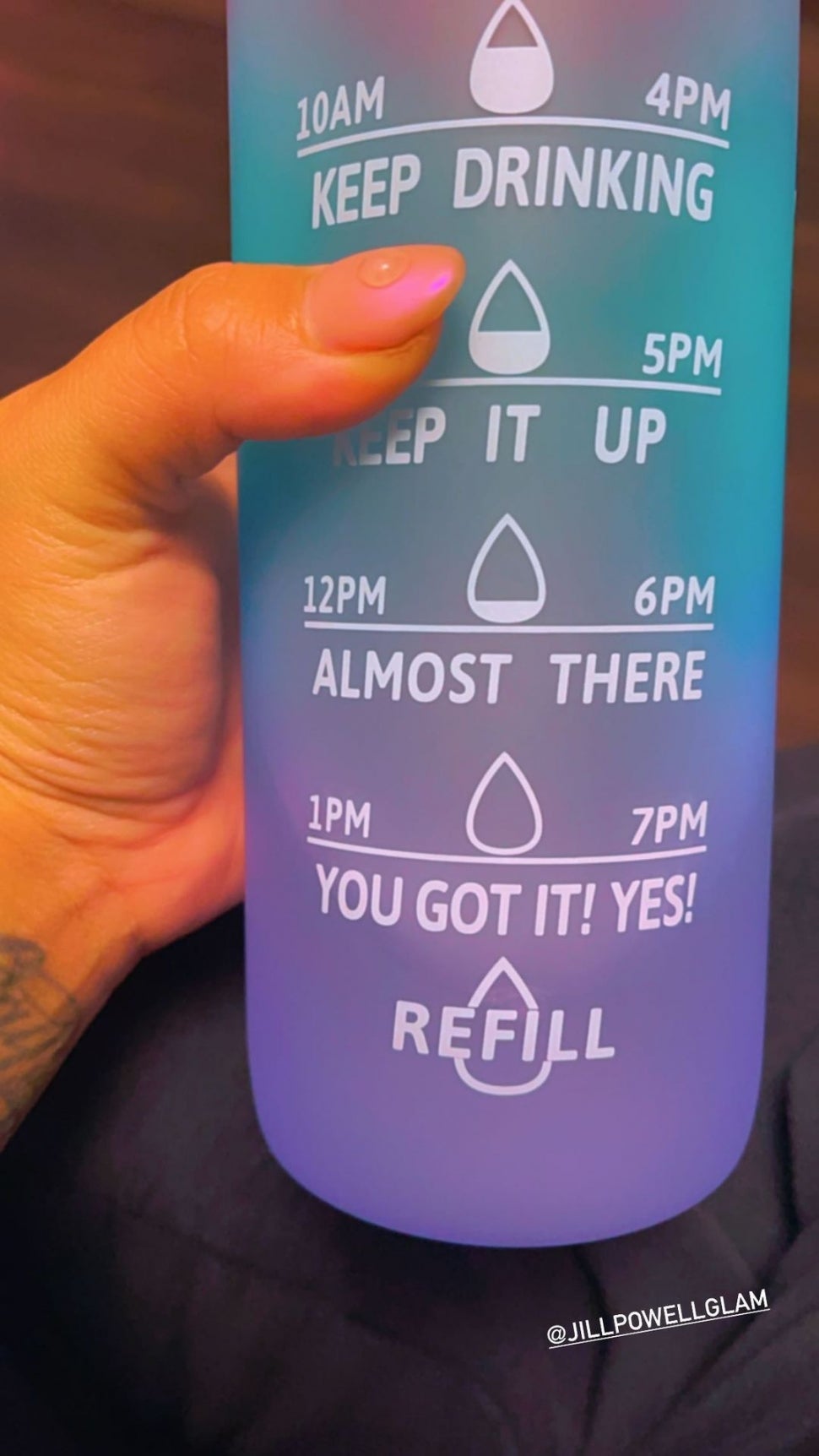 Demi Lovato motivational water bottle