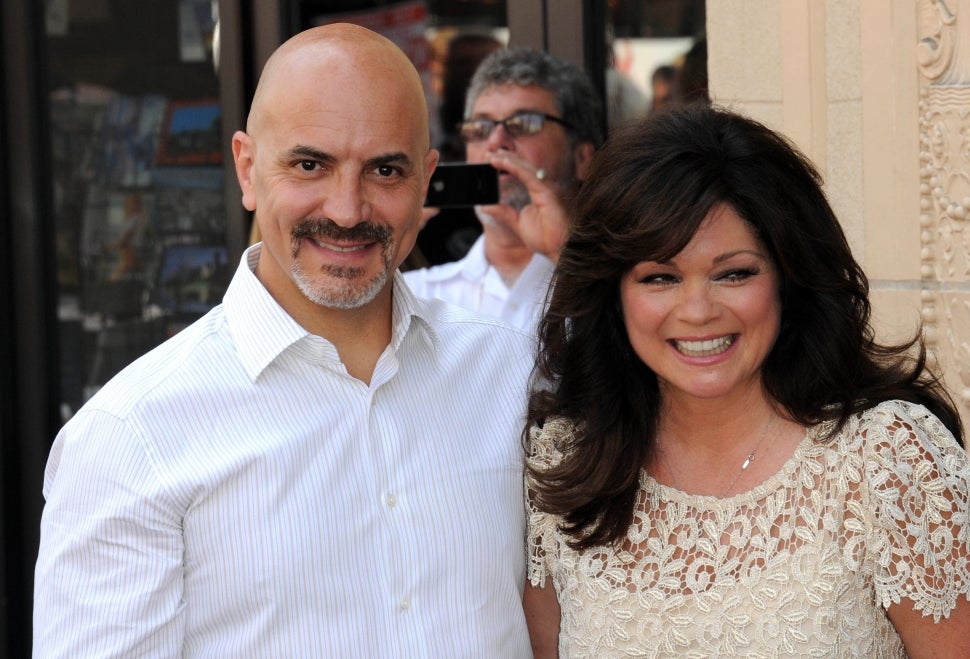 Valerie Bertinelli and Thomas Martin Vitale in 2012 at her Hollywood Walk of Fame ceremony.