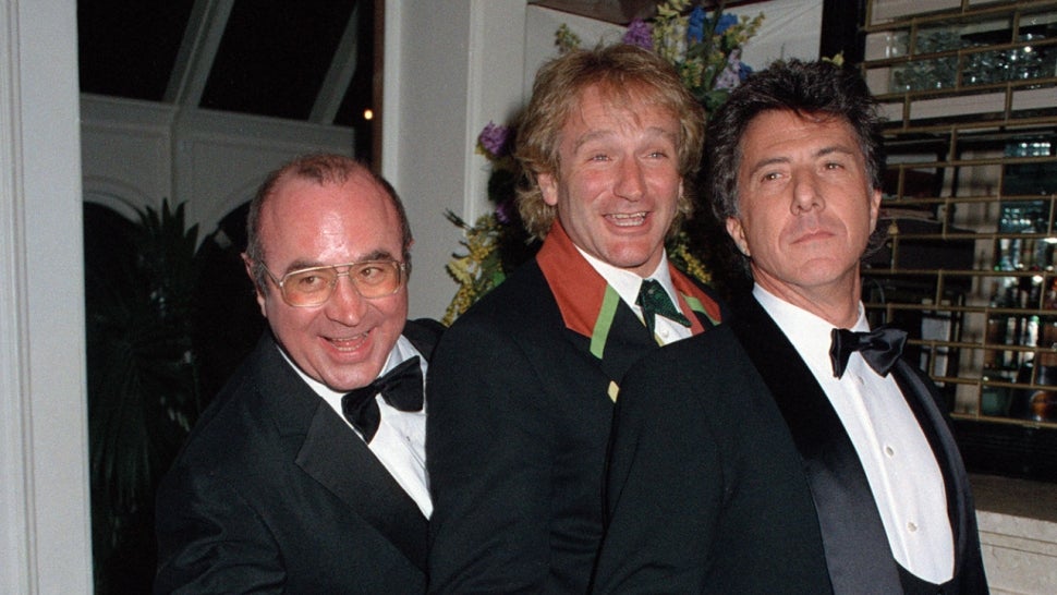 Bob Hoskins, Robin Williams and Dustin Hoffman at the premiere of 'Hook.'