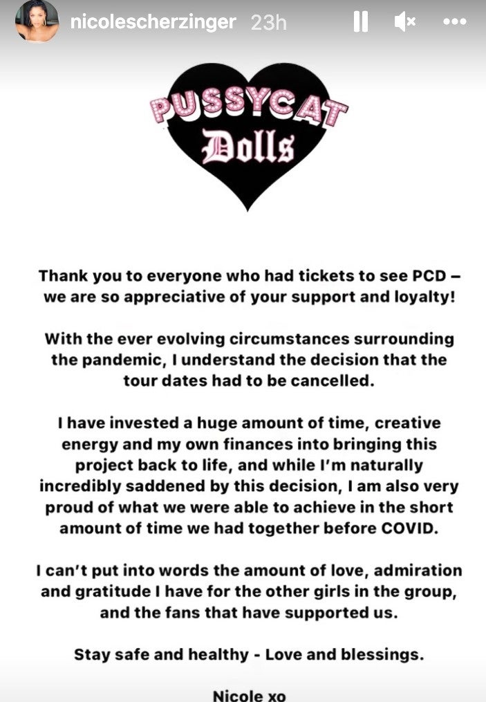 Nicole Scherzinger Announcements End of PCD Tour